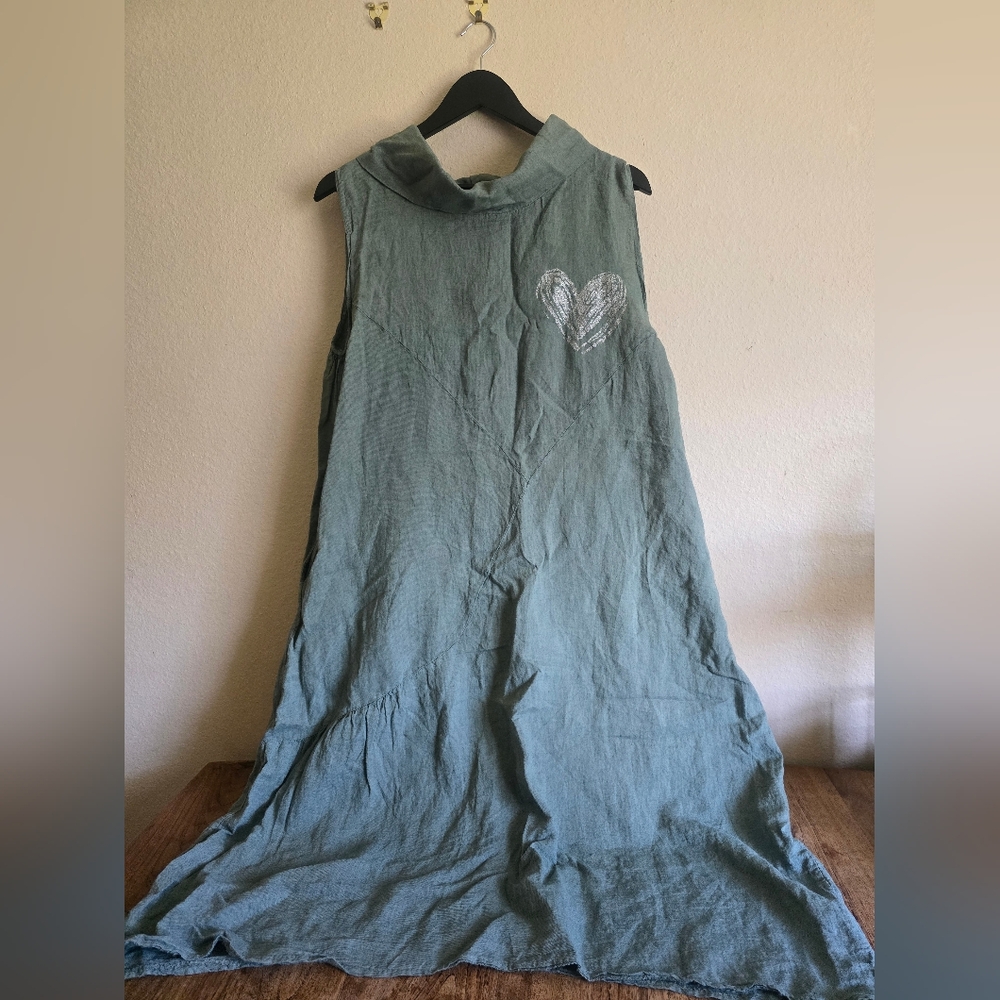 Puro Lino Sleeveless Tunic Dress